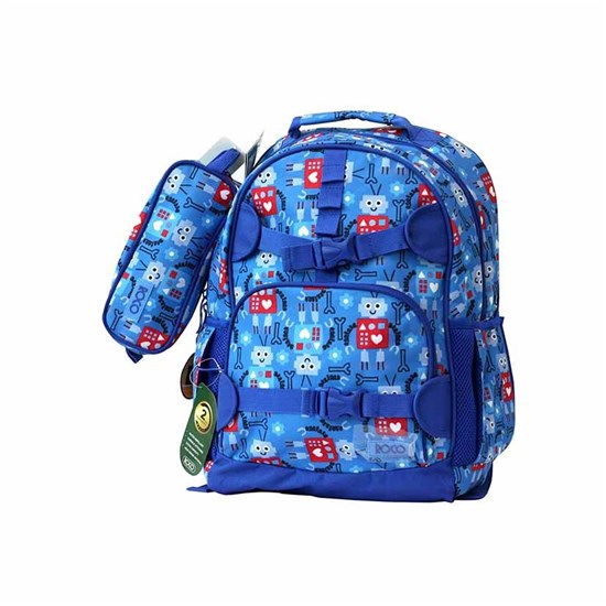 ROCO Backpack Kids Fash. Blue 2 Zip. 17+P.Case
