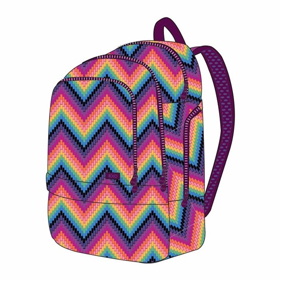 ROCO Backpack Printed Rainbow 3 Zip. 20+P.Case
