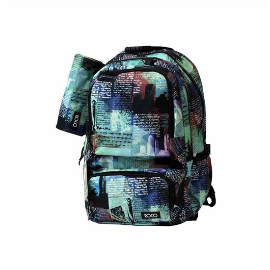 ROCO Backpack Printed 3 Zip. 19+P.Case