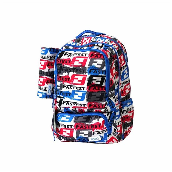 ROCO Backpack Wording White 3 Zip. 19+P.Case