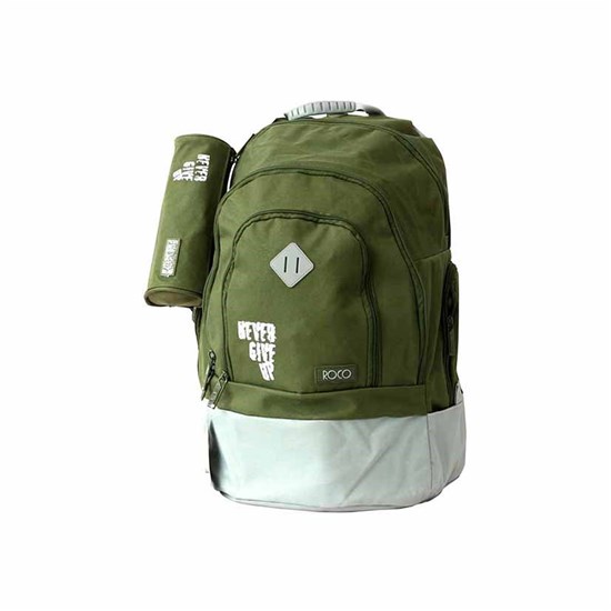 ROCO Backpack Basic 3Zip. 20Army Grn/Grey+P.Case
