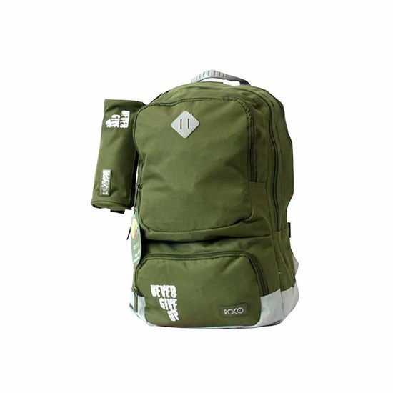 ROCO Backpack Basic3Zip. 20 Army Grn/Grey+P.Case