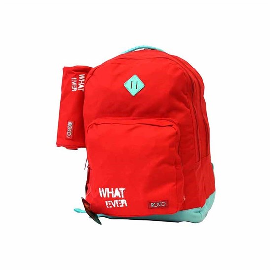 ROCO Backpack Basic 3 Zip. 17 Red/Green+P.Case