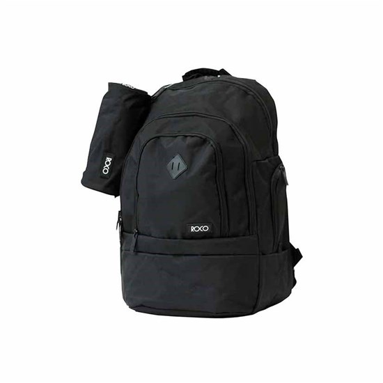 ROCO Backpack Fluo 3 Zip. 20 Black+P.Case