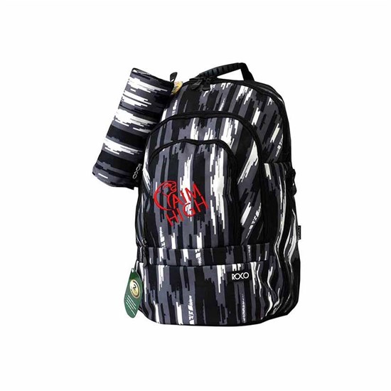 ROCO Backpack HD AIM HIGH 19 3Zip Black + P.Case