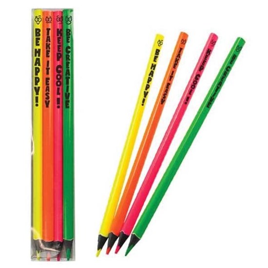 TRENDHAUS Neon coloured pens,set of 4