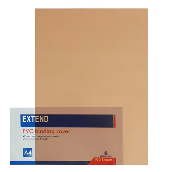 EXTEND PVC transp.bind.cov.100sh- 200mic- A4 Brown