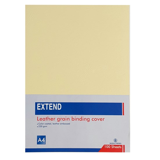 EXTEND leather gr bind.cov 100sh 230g A4 LightYell