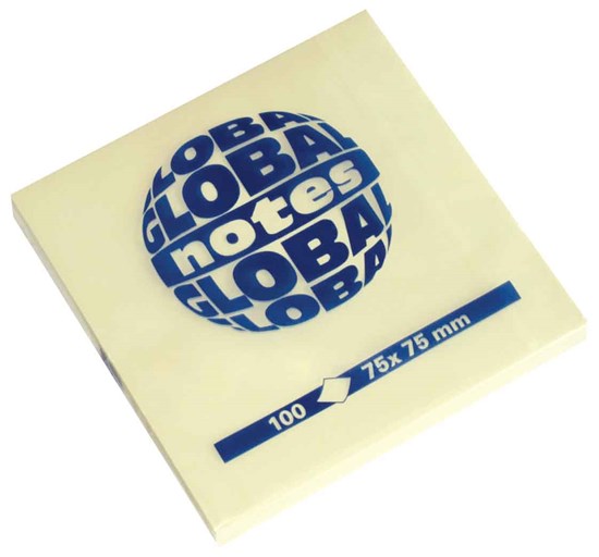 Global Notes 75gsm 100sh 75x75mm Yellow