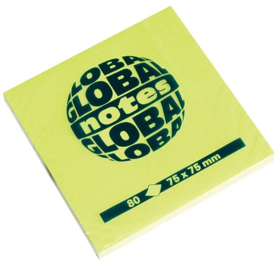 Global Notes 75gsm 100sh 75x75mm Fluo Green