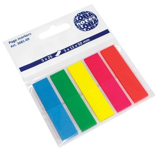 Global Notes Page Marker Film 25sh 50x12mmx5c