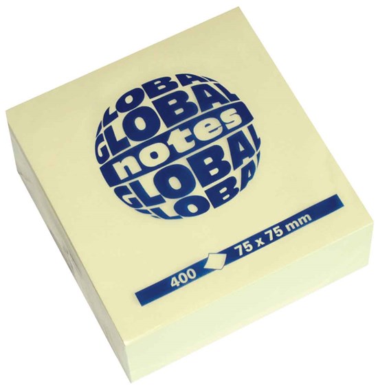 Global Notes 75gsm 400sh 75x75mm Yellow