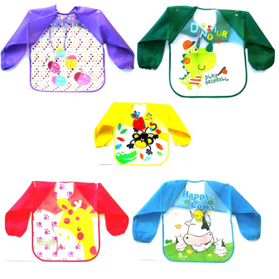 Children Apron Nylon with sleeves 5 designs