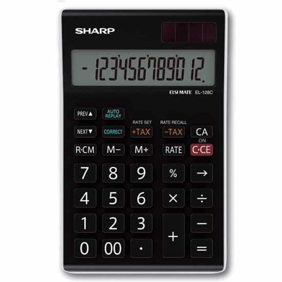 SHARP Desk Calculator Compact 12Dig, Tax Function