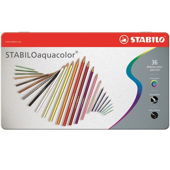 1624-5 Aquacolor Pencil 24 colors in metal box