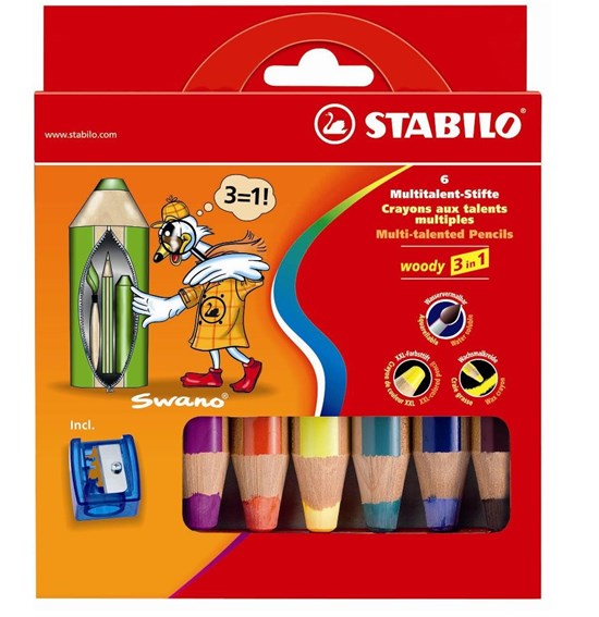 Stabilo woody 6 pcs wallet with sharpener