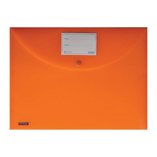 EXTEND Button file 300mic w/label- FC- Fluo-Orange