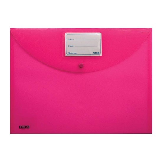 EXTEND Button file 300mic w/label- FC- Fluo-Pink
