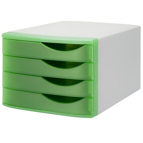 Jalema Desktop Drawer Silky set of 4, L.Grey/Green