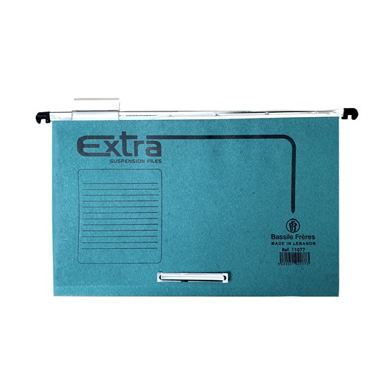 EXTRA Susp. file Kraft 210g w/Fasteners & Label,Gn