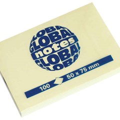 Global Notes 75gsm 100sh 50x75mm Yellow
