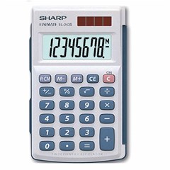 SHARP Pocket Calculator 8Dig With Cover Twin Power