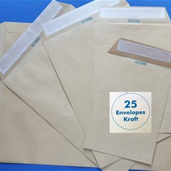 EXTEND Envelope 90g 229 x 324mm Kraft P/S 25/PK