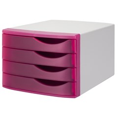 Jalema Desktop Drawer Silky set of 4, L.Grey/Pink