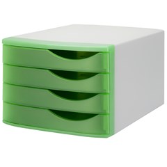 Jalema Desktop Drawer Silky set of 4, L.Grey/Green