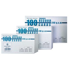 Record Cards Squares 240g- 100/pack- Large- White