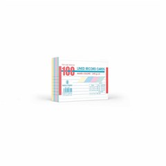 Record Cards Lines 240g- 100/pack- Small-Colored