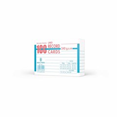 Record Cards Lines 240g- 100/pack- Small- White