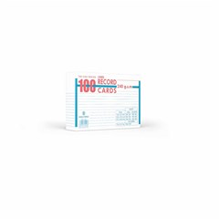 Record Cards Lines 240g- 100/pack- Large- White