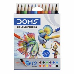 DOMS Short Coloring  Pencils 12 colors in cardboar