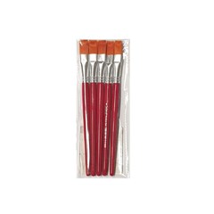 DOMS Synthetic Brush  Flat  Size 8 , 5pcs in bag