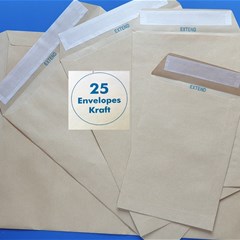 EXTEND Ribbed Envelope 110g 229x324mm Kraft P/S 25