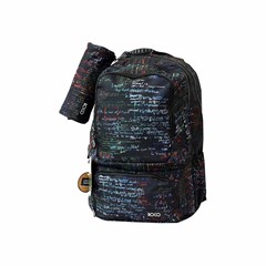ROCO Backpack Printed Black 3 Zip.  19+P.Case