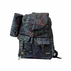 ROCO Backpack Printed Black 1 Zip. 16+P.Case