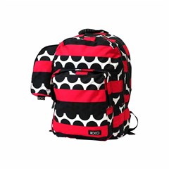 ROCO Backpack Printed Pink/Bk 3 Zip. 17+P.Case