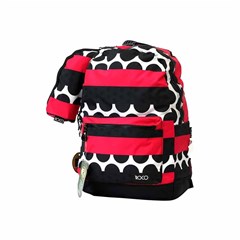 ROCO Backpack Printed Pink/Bk 2 Zip. 16+P.Case