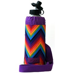 ROCO Water Bottle Alum w/holder Rainbow 1000ml