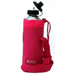 ROCO Water Bottle Alum w/holder Fluo 1000ml Pink