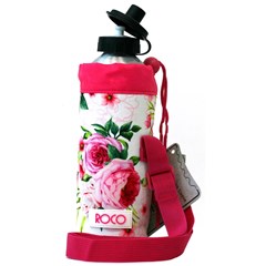 ROCO Water Bottle Alum w/holder Floral  1000ml