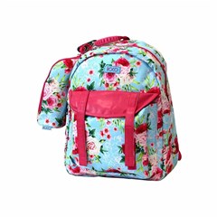 ROCO Backpack Floral Sky Blue 1 Zip. 17+P.Case