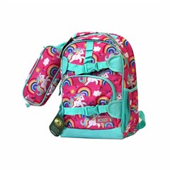 ROCO Backpack Kids Fash. Fuchia 2 Zip. 15+P.Case
