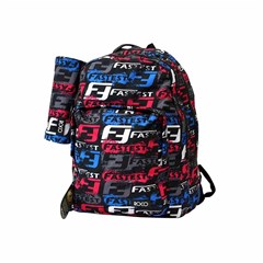 ROCO Backpack Wording Black 3 Zip. 17+P.Case