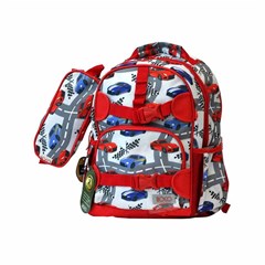 ROCO Backpack Kids Fash. White 2 Zip. 15+P.Case