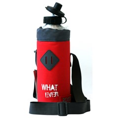 ROCO Water Bottle Alum w/holder Basic 1000ml Rd/Gy