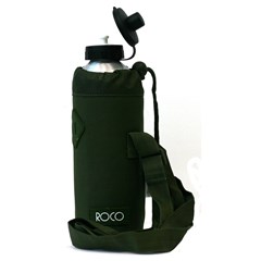 ROCO Water Bottle Alum w/holder Fluo 1000ml D/Gn