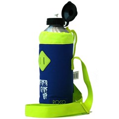 ROCO Water Bottle Alum w/holder Basic1000ml  BL/YL